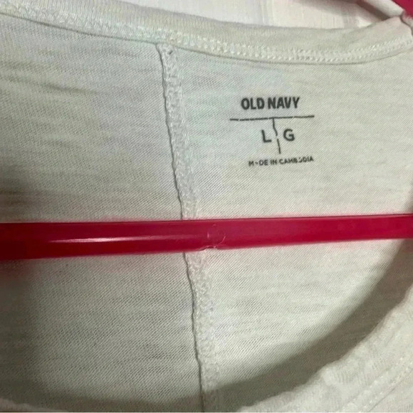 Old Navy T-Shirt White / Blue Stripes Size Large - Picture 8 of 16